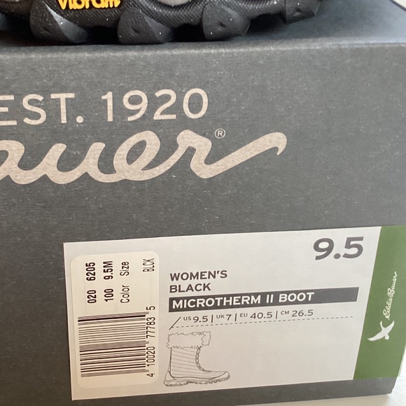 Eddie Bauer Women’s Microtherm II Tall Winter Black Boots Faux Fur Trim Laces - Picture 11 of 15